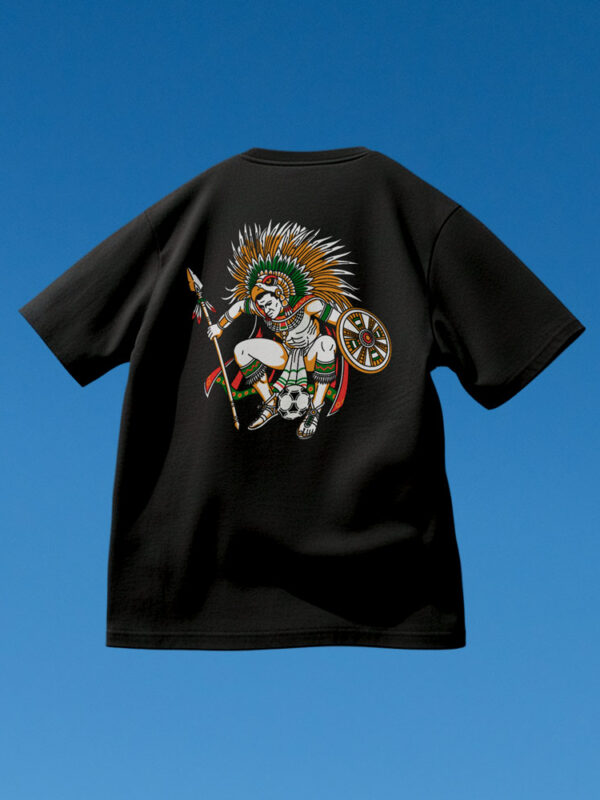 Camiseta Emperador Cuauhtémoc – Vista trasera Camiseta Emperador Cuauhtémoc de Volver a Primera vista trasera con ilustración del emperador Cuauhtémoc
